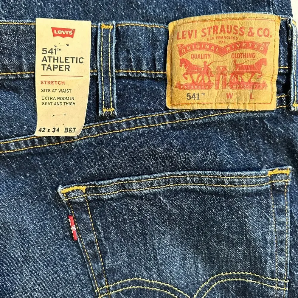 NWT Levi’s 541 Athletic Taper Jeans Dark Wash B&T 42x34